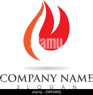 Fire flame Logo Template vector icon Oil, gas and energy logo concept Stock Vector