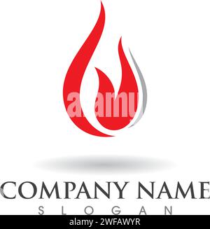 Fire flame Logo Template vector icon Oil, gas and energy logo concept Stock Vector