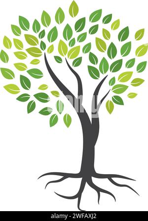 Tree icon concept of a stylized tree with letter Stock Vector