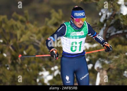 Pyeongchang, South Korea. 30th Jan, 2024. Annette Coupat of France competes during the Women's 7.5km Classic of Cross-Country Skiing event at the Gangwon 2024 Winter Youth Olympic Games in Pyeongchang, South Korea, Jan. 30, 2024. Credit: Hu Huhu/Xinhua/Alamy Live News Stock Photo
