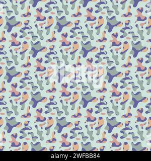 Freeform blob shapes pattern. Abstracts amoeba seamless pattern, freeform organic elements. Stock Vector