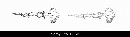 Smoke cartoon vector wind puff . Comic smoke puff Stock Vector