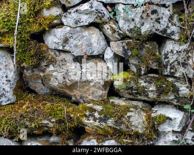 Background of a stone pavement. Stone Wall Texture Stock Photo
