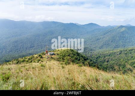 The Brahmagiri Hills are located in the Wayanad District of Kerala and in the Koduk District of Karnataka. Stock Photo