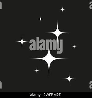 Stars icon on a black background. Vector illustration. EPS 10. Stock image. Stock Vector
