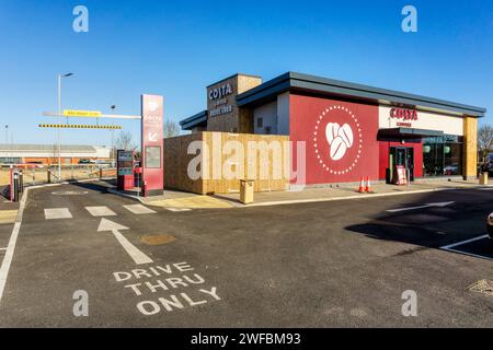 A drive-thru Costa coffee in King's Lynn, Norfolk. Stock Photo