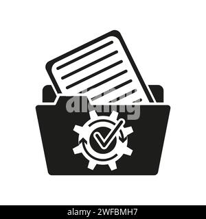 Folder and settings icon. Configuration symbol. Vector illustration. EPS 10. Stock image. Stock Vector