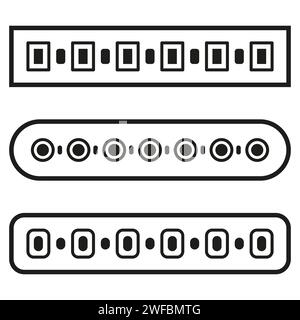 Chain icons, parts. Vector illustration. EPS 10. Stock image. Stock Vector