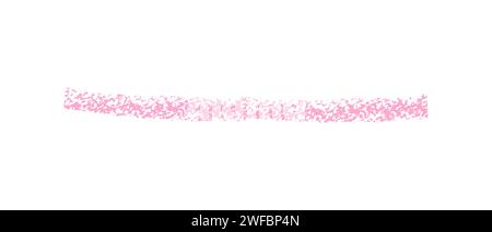 Hand drawn simple pink line drawn with wax crayon, chalk or charcoal. Uneven wax dry texture for underlining or highlighting text. Pencil drawn lines, Stock Vector