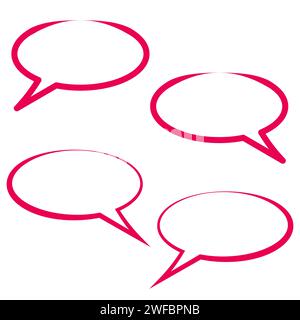 Modern message icons red. Internet network concept. Vector illustration. stock image. EPS 10. Stock Vector