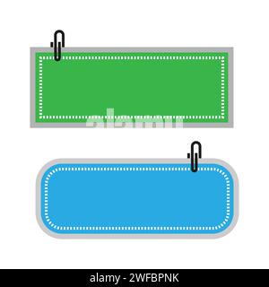 Green blue nameplate paper. Creative concept. Information sign business concept. Vector illustration. stock image. EPS 10. Stock Vector
