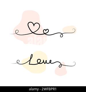 Heart line. Wedding card decoration. Simple graphic ornament. Vector illustration. stock image. EPS 10. Stock Vector