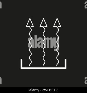 black heat icon arrows. Air flow. Vector illustration. EPS 10. Stock Vector