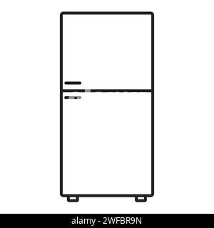 Fridge icon. Kitchen symbol. House appliance. Simple design. Flat art. Food concept. Vector illustration. Stock image. EPS 10. Stock Vector