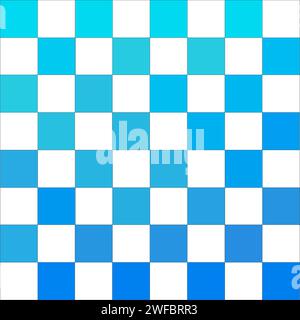 Blue and white chess board. Hand drawn. Gradient effect. Abstract art. Design element. Vector illustration. Stock image. EPS 10. Stock Vector