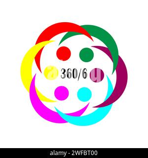 Abstract 360 by 6, great design for any purposes. Round shape. Infographic design layout. Vector illustration. stock image. EPS 10. Stock Vector