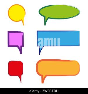 Doodle messages colored frames. Dialog frame. Dialog frame. Round shape. Vector illustration. stock image. EPS 10. Stock Vector