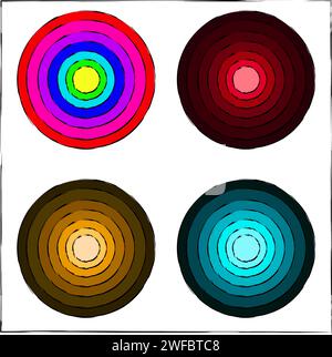 Abstract multicolor circles set. Geometric sphere. Creative icon. Marketing background. Vector illustration. Stock image. EPS 10. Stock Vector