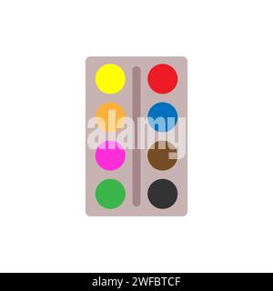 Children's watercolor paints. Education concept. Learning concept. Vector illustration. stock image. EPS 10. Stock Vector