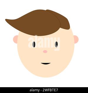 Little boy face icon. Cartoon style. Character design. Message element. Simple flat art. Vector illustration. Stock image. EPS 10. Stock Vector