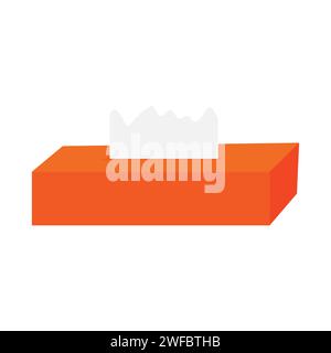 Napkin pack icon. Orange box. Line design. Hygiene element. Clean body. Hand sanitizer.  Vector illustration. Stock image. EPS 10. Stock Vector