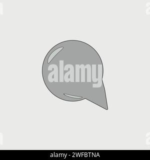 Gray speech bubble icon on dark backdrop. Simple design. Chat communication symbol. Vector illustration. Stock image. EPS 10. Stock Vector