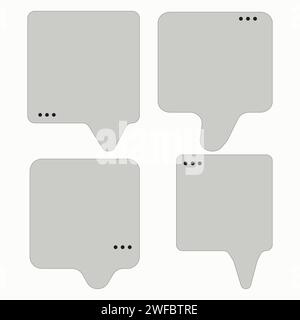 Gray chat icon on white background. Message sign. Communication symbol. Abstract room. Vector illustration. Stock image. EPS 10. Stock Vector