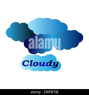 set with blue clouds. Blue sky vector. Cute summer wallpaper. Vector illustration. Stock image. EPS 10. Stock Vector