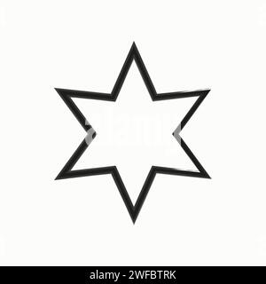 heptagram shape symbol, black and white vector silhouette illustration ...