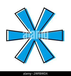 Blue asterisk icon. Computer design element. Communication symbol. Simple flat design. Vector illustration. Stock image. EPS 10. Stock Vector