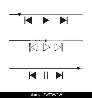 black play stop on white background. Vector illustration. stock image. EPS 10. Stock Vector