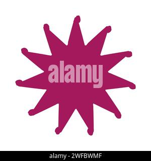 Purple windmill toy sign. Line stroke design. Isolated flat icon. Freehand art. Vector illustration. Stock image. EPS 10. Stock Vector