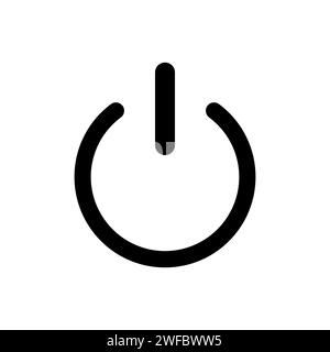 On and off button icon. Computer element. Round symbol. Circle logo. Technology concept. Vector illustration. Stock image. EPS 10. Stock Vector