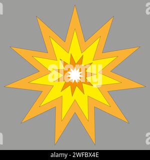 Bang speech bubble icon. Yellow and orange. Dark background. Chat sign. Cartoon style. Vector illustration. Stock image. EPS 10. Stock Vector