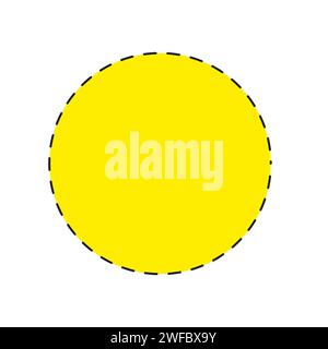 Yellow circle icon. Simple flat design. Realistic isolated picture. Hand drawn art. Vector illustration. Stock image. EPS 10. Stock Vector