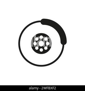 Car brake disc. black wheel brake disc icon. Vector illustration. EPS 10. Stock Vector