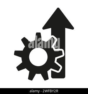 Gear arrow up icon. Project management icon. Vector illustration. EPS 10. Stock Vector