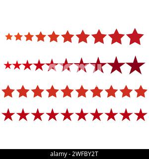 red stars line rating for decoration design. Star icon. Vector illustration. EPS 10. Stock Vector