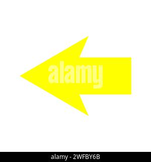 Arrow left icon. Yellow color sign. Navigation background. Business art design. Vector illustration. Stock image. EPS 10. Stock Vector