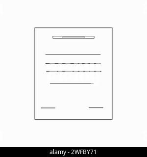 Document page icon. Application form. Flat icon. Business concept. Line art design. Vector illustration. Stock image. EPS 10. Stock Vector