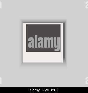 Photo frame blank on lilac background. Happy memory time symbol. Vintage illustration. Vector illustration. Stock image. EPS 10. Stock Vector