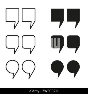 Quotes icons. Chat dialogue bubble text. Vector illustration. EPS 10. Stock Vector