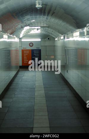 creepy lowlight subway stops Stock Photo