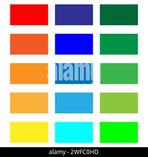 Collection of colored rectangle shapes. Interior design palette. Hand drawn art. Vector illustration. Stock image. EPS 10. Stock Vector