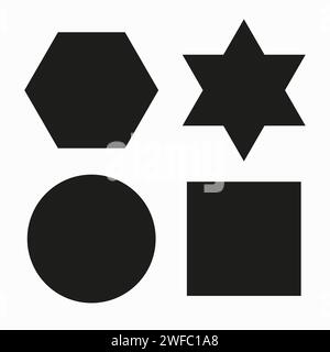 Geometric shape silhouette icon. Modern design. Flat template. Isolated element. Vector illustration. Stock image. EPS 10. Stock Vector