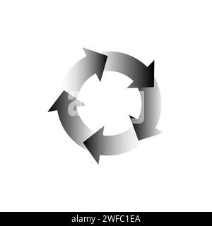 Black circular arrow gradient. Teamwork concept. Infographic design layout. Vector illustration. stock image. EPS 10. Stock Vector