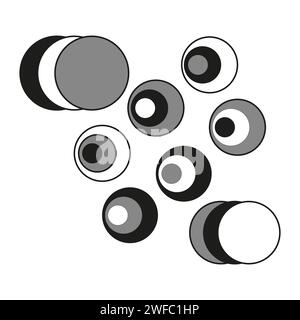 Abstract gray circles in circles. Geometric art. Vector illustration. Stock image. eps 10. Stock Vector