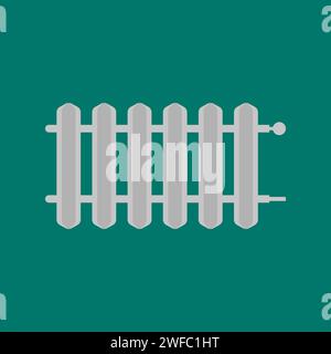 Flat black fence icon. Flower power. Vector illustration. EPS 10. Stock Vector