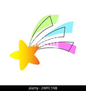 Abstract shooting star. Pastel color sky. Star icon. Vector illustration. stock image. EPS 10. Stock Vector