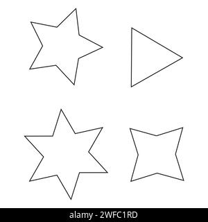 Geometric figure silhouette icon. Basic math element. School education. Angle forms. Vector illustration. Stock image. EPS 10. Stock Vector